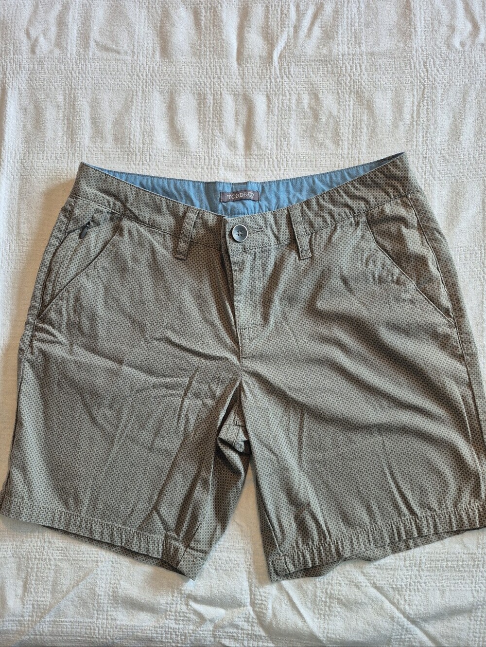 Toad & Co women's size 8 gray tiny geometric pattern shorts VGUC
